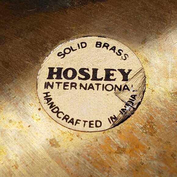 Vintage Hosley Solid Brass Oval Bowl Dish 4.5" Handcrafted India Small Decor - Picture 8 of 8